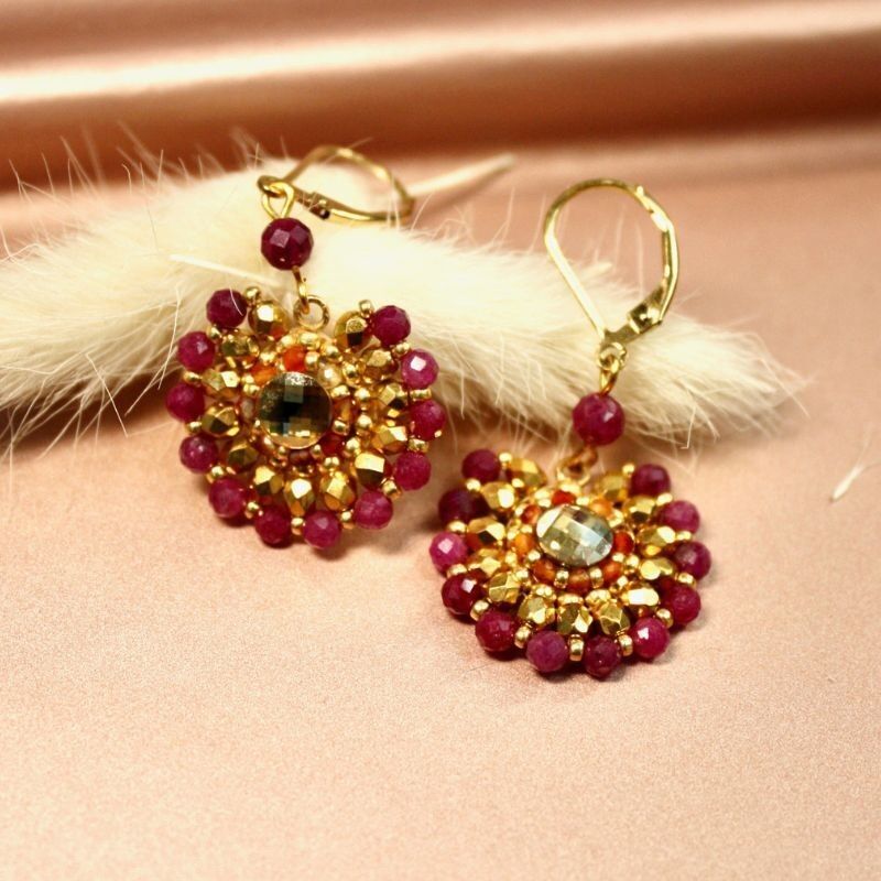 Céleste - Carnelian and Ruby Earrings