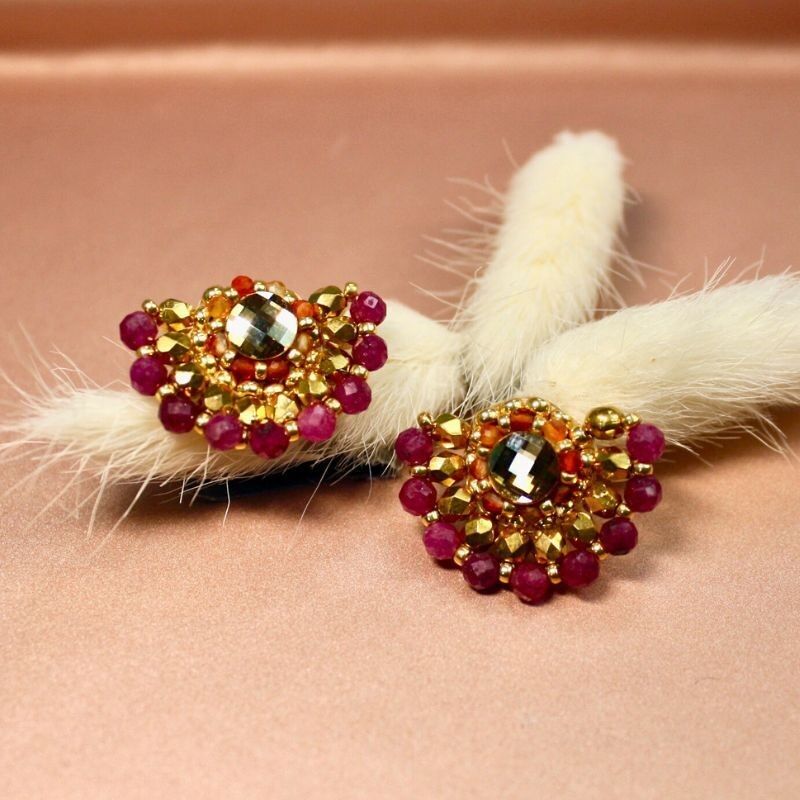 Anaïs - Orecchini con rubini e corniola