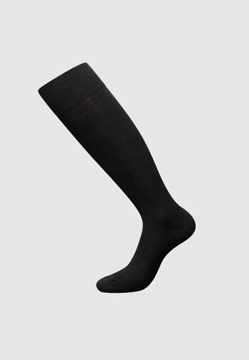 Chaussettes genoux en laine noir taille simple