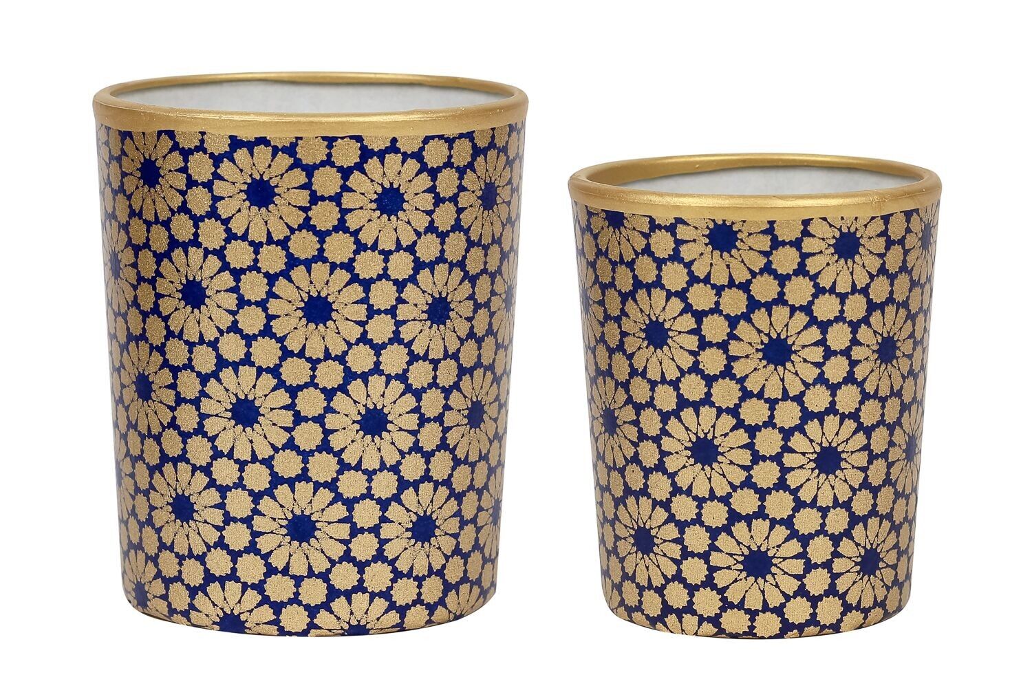 Portacandela medio, rosa del deserto/blu navy