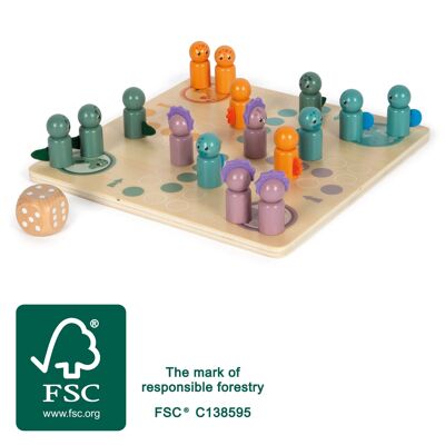 Parchís “Dino” FSC 100% | Juego de mesa | juguetes de madera