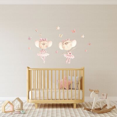 Vinile decorativo per bambini BALLANDO CON FARFALLE
