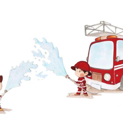 Vinyle décoratif pour enfants POMPIERS