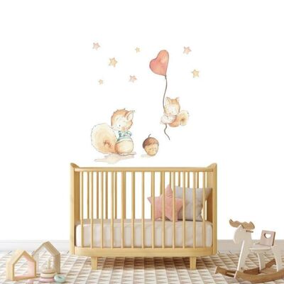 Vinyle décoratif pour enfants AMIS ÉCUREUILS