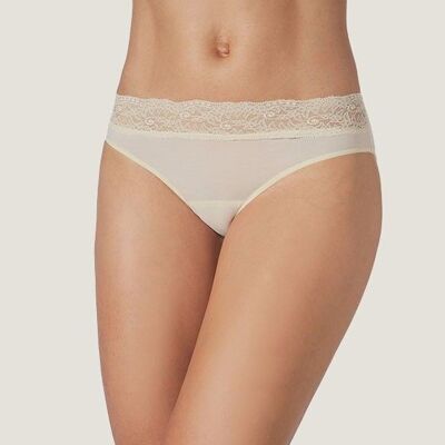 Slip midi dentelle naturel