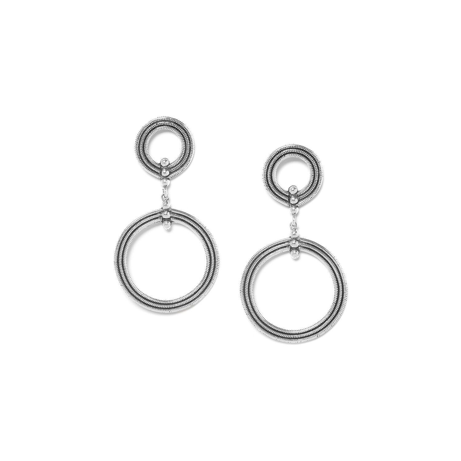 ENZO Zigeuner-Push-Ohrringe aus silbernem Metall