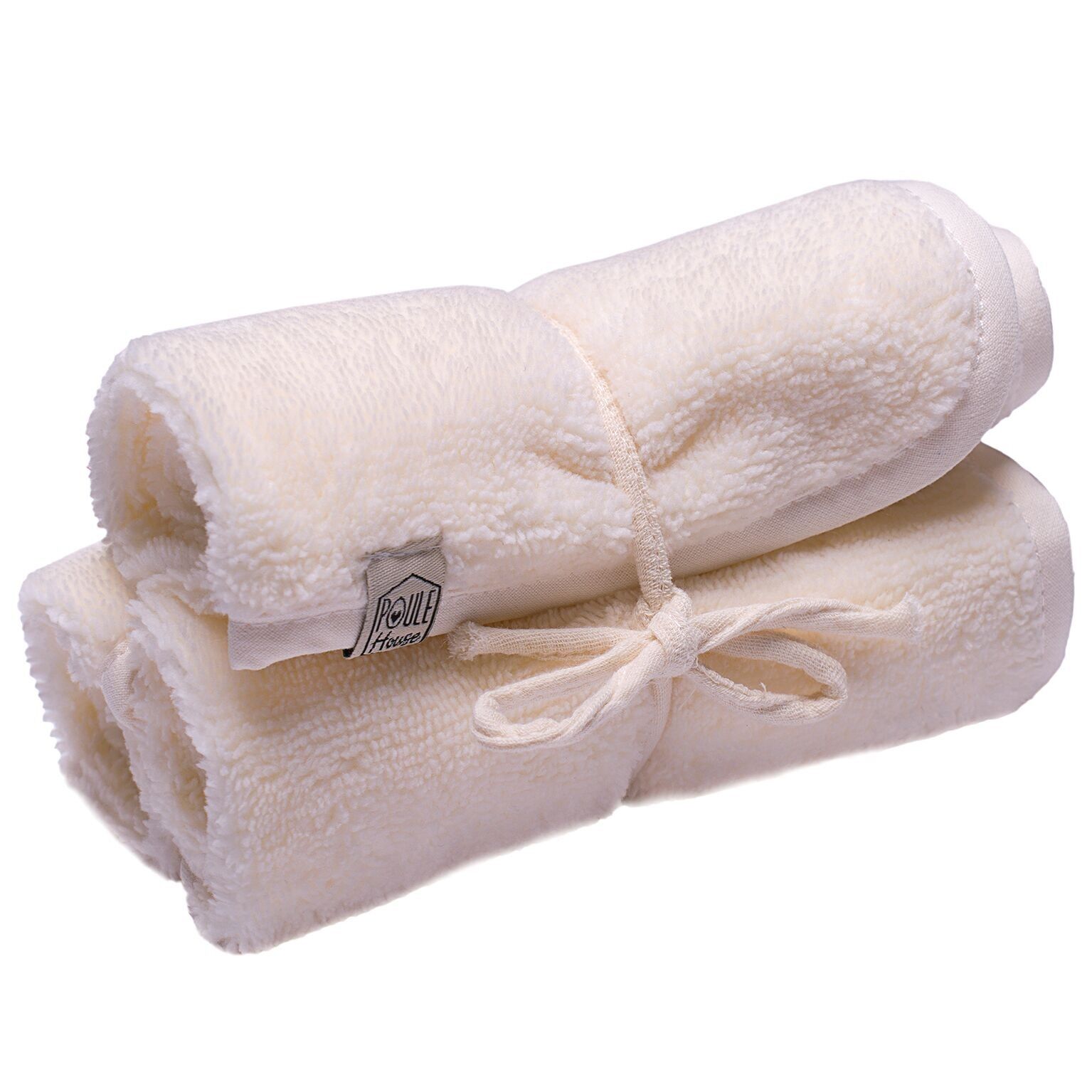 Set 3 asciugamani viso in spugna di bambù - latte