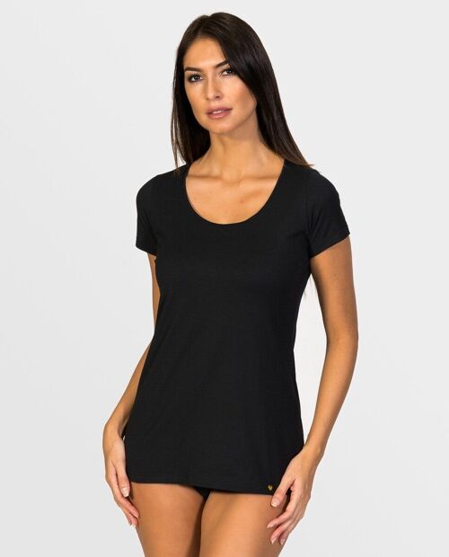 Short-sleeved top black