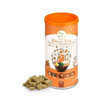 Golosinas liofilizadas para perros Pawfect Nature's Feast: pollo con un toque tropical (50 g/1.76 onzas)