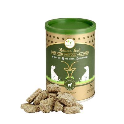 Golosinas liofilizadas para perros Pawfect Nature's Feast: carne de cabra (50 g/1.76 onzas)