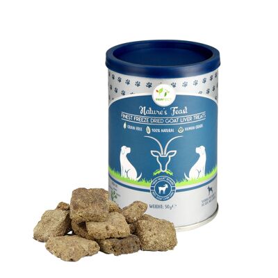 Golosinas liofilizadas para perros Pawfect Nature's Feast: hígado de cabra (50 g/1.76 onzas)