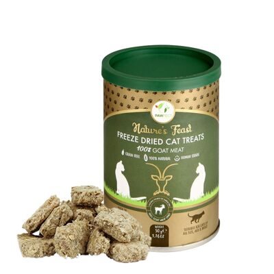 Golosinas liofilizadas para gatos Pawfect Nature's Feast: carne de cabra (50 g/1.76 onzas)