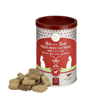 Golosinas liofilizadas para gatos Pawfect Nature's Feast: hígado de cabra (50 g/1.76 onzas)