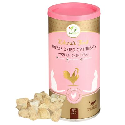 Golosinas liofilizadas para gatos Pawfect Nature's Feast: pechuga de pollo (50 g/1.76 onzas)