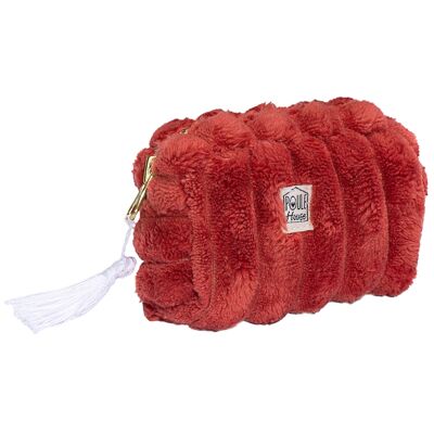 Baby Louise : Mini trousse minky matelassé - paprika