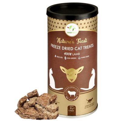 Golosinas liofilizadas para gatos Pawfect Nature's Feast: carne de cordero (50 g/1.76 onzas)