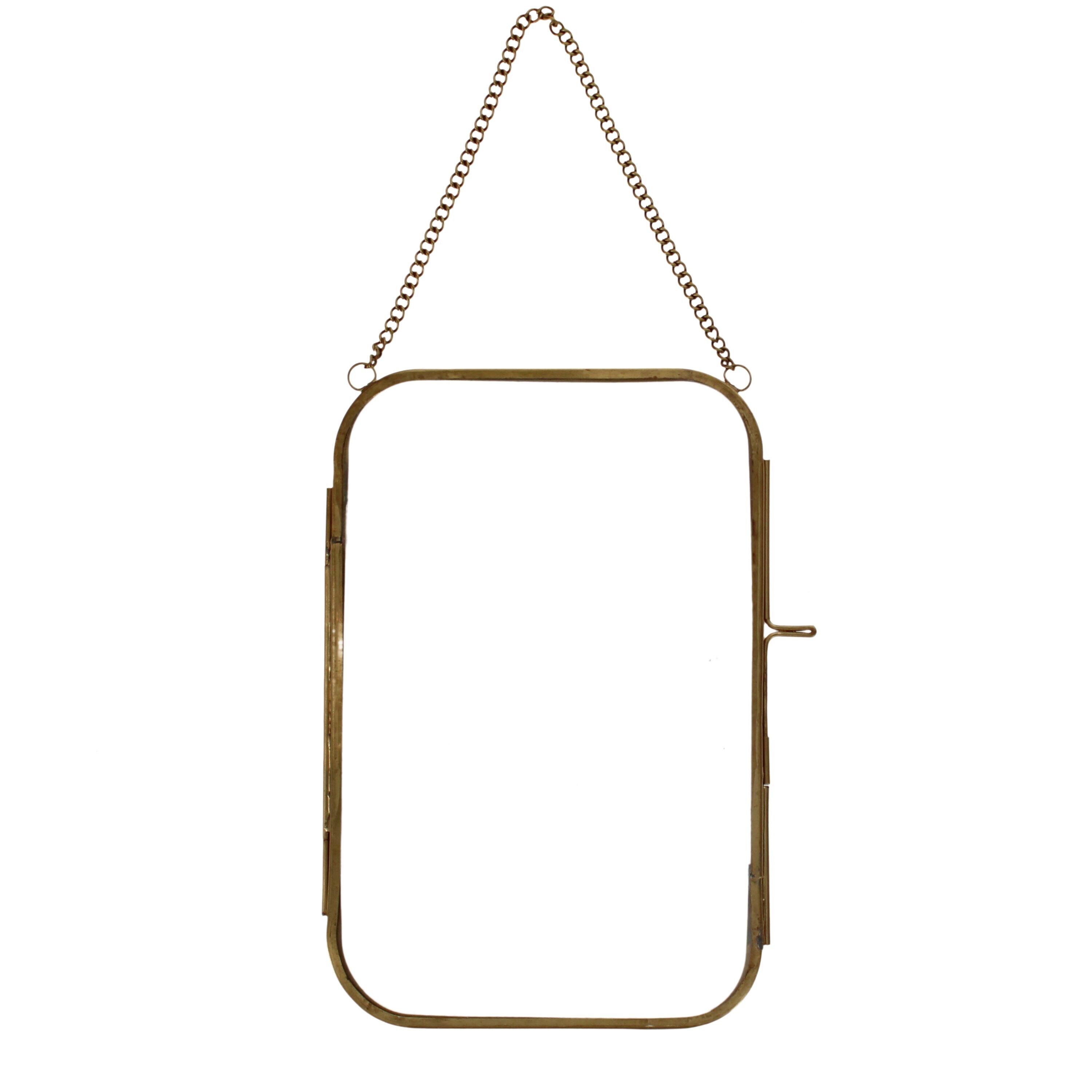 Marco colgante redondo de latón 13x20cm