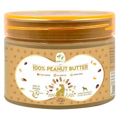 Burro di arachidi Pawfect: originale (275 g/9,570 oz) | 100% naturale | Senza cereali | Topper per alimenti | Snack leccabile per cani