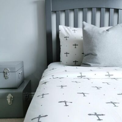 Mini PLanes cot bed bedding set