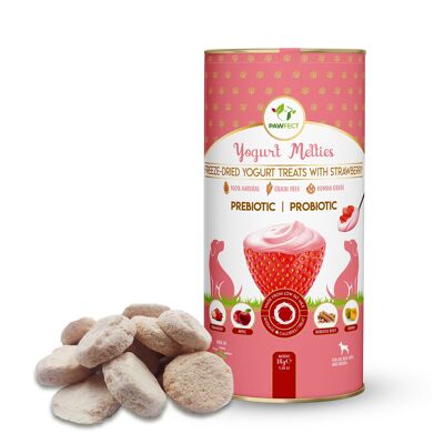 Pawfect Yogurt Melties Snack prebiotici e probiotici per cani: fragola e yogurt (38 g/1,5 l).(34 once)