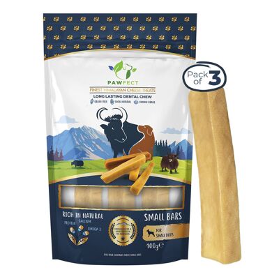 Pawfect Himalayan Cheese Dental Chews - Original - Sachet de 3 friandises pour chiens de petite taille (100 g/3,5 g).17 oz)