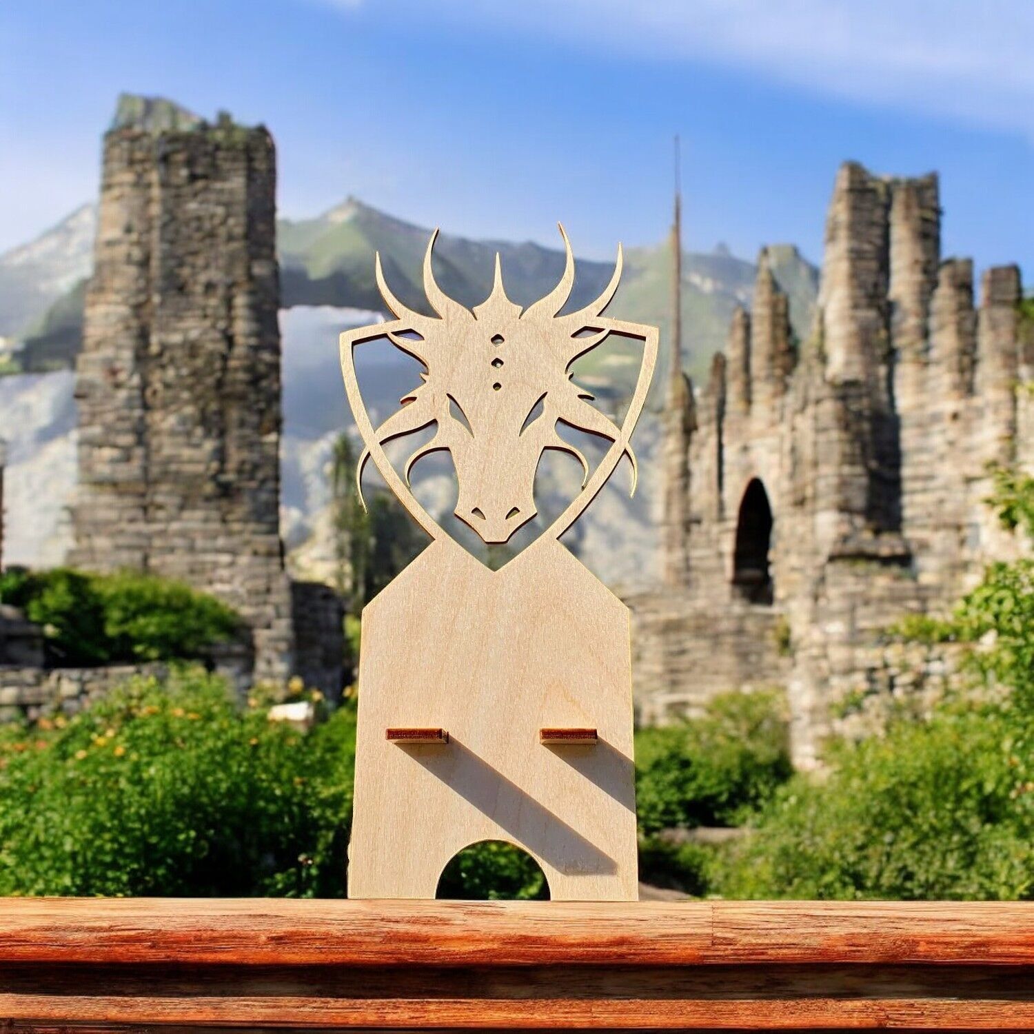 Porta tablet porta telefono in legno drago