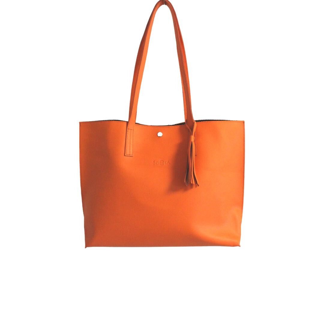 Unique Recycled Leather Spacious Tote Bag - HOUSHKA