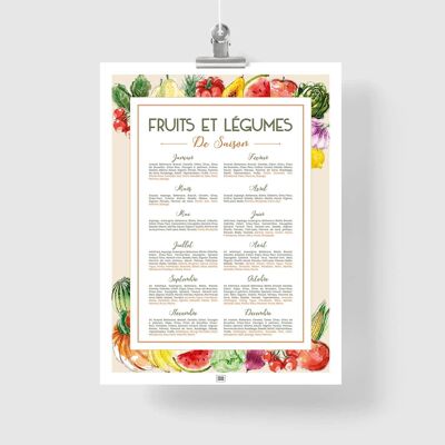 Calendario poster di frutta e verdura di stagione