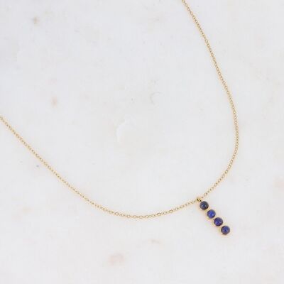Gold Oracio necklace with Lapis Lazuli stone