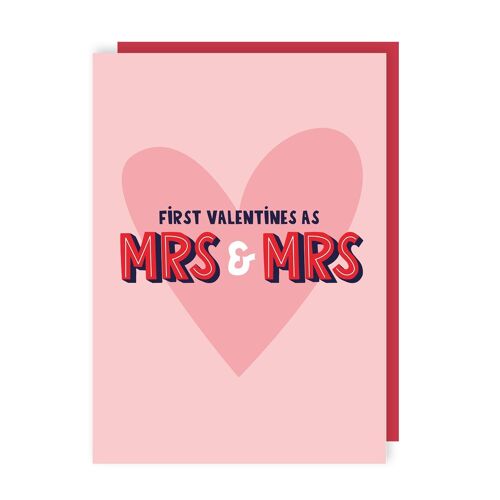 Mrs & Mrs First Valentine's Card Pack of 6