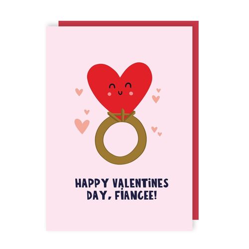 Happy Valentine's Day Fiancé Card Pack of 6