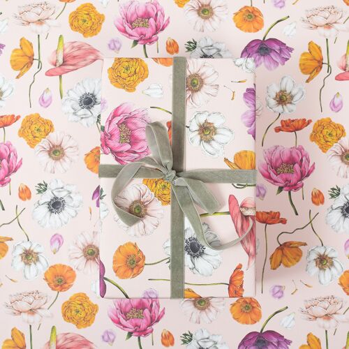 Floral Brights - Pink - Gift Wrap