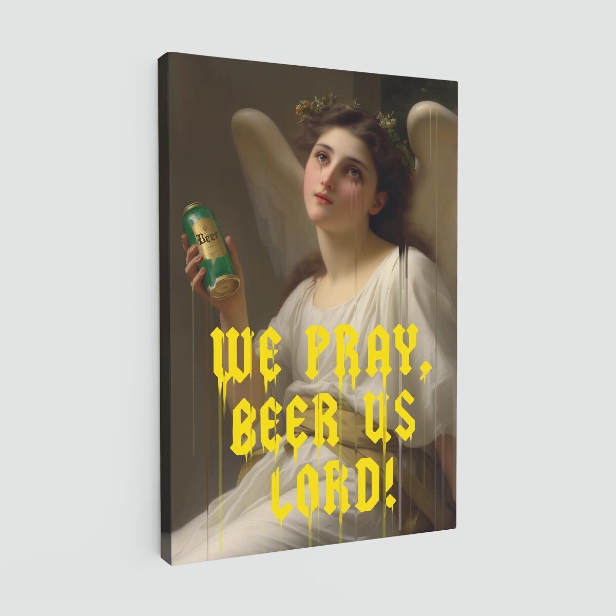 We Pray beer us lord canvas print