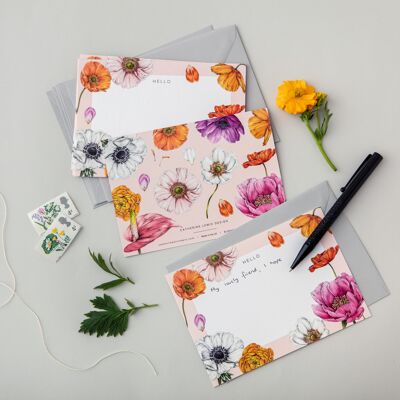 Brillos florales - Notecards de 6
