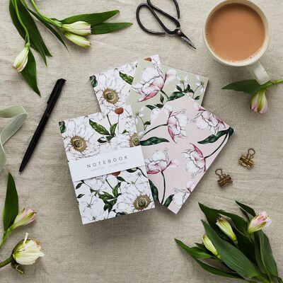 Frühlingsblüte - 3er-Pack A6-Notizbücher