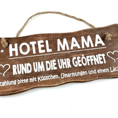 tableau à texte suspendu 12x30cm Hotel Mama naturel