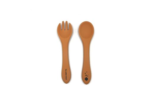 Baby Silicone Set Fork and Spoon Honey