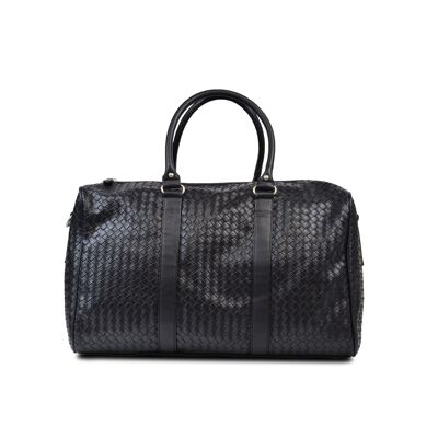 Bolso de fin de semana trenzado negro
