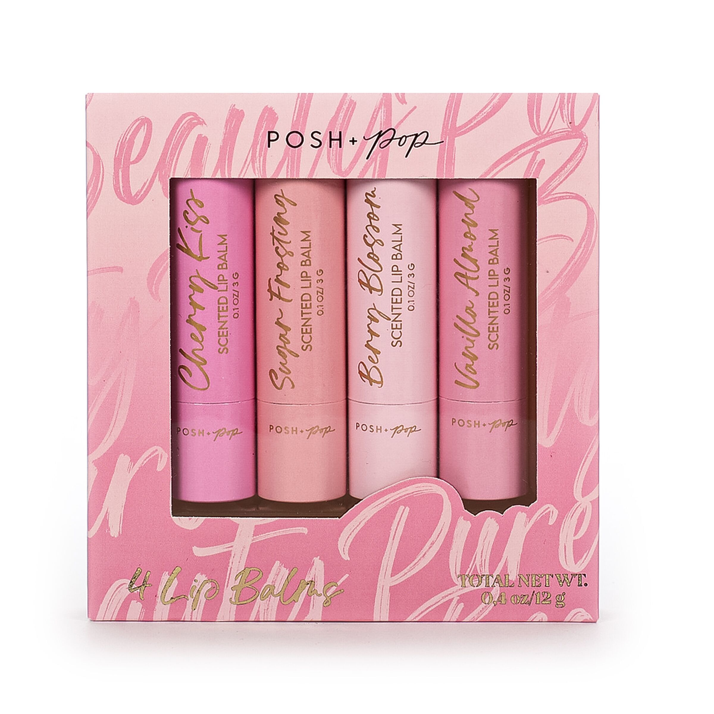 Scatola da 4 balsami per labbra profumati COSMETIC LEOPARD, 4 profumazioni-350201