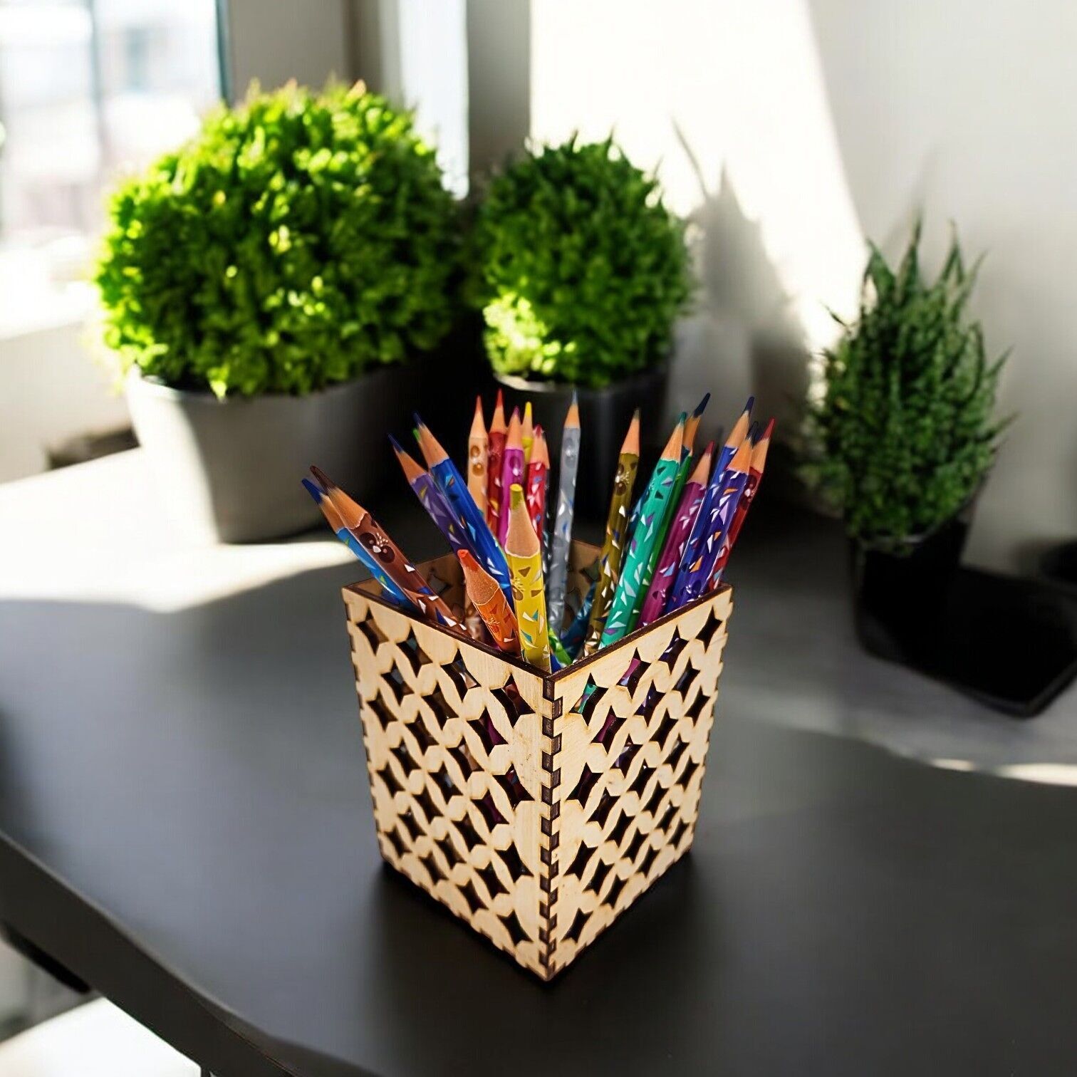 Federmäppchen aus Holz - Sterne