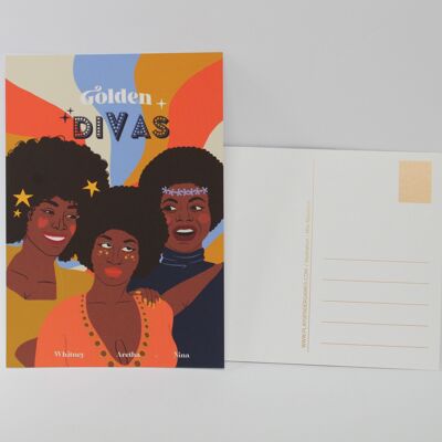 Goldene Diven-Postkarte