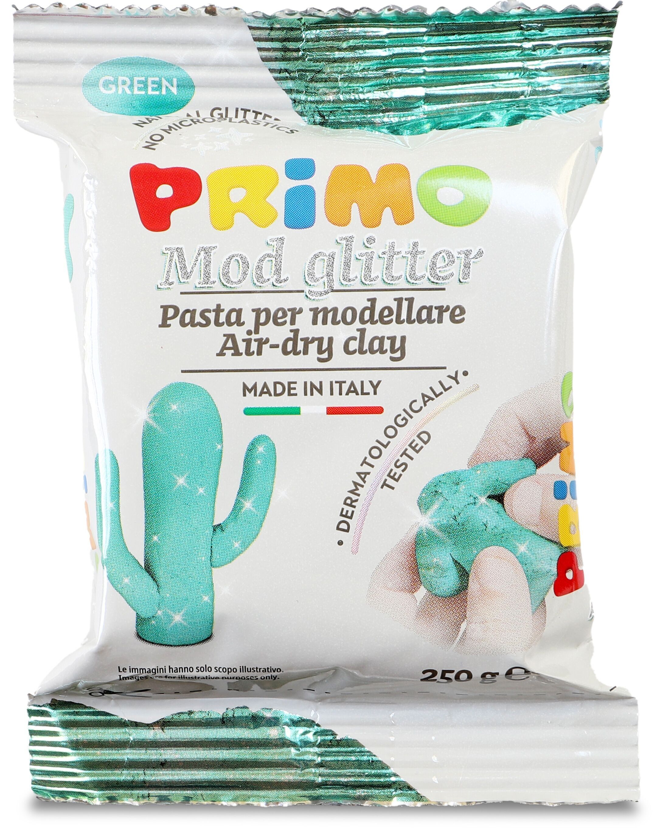 ARGILLA GLITTER ESSICCATA ALL'ARIA 250 g - VERDE