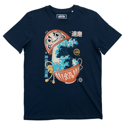 Big Wave and Daruma T-shirt - Japan Lucky Charm T-shirt