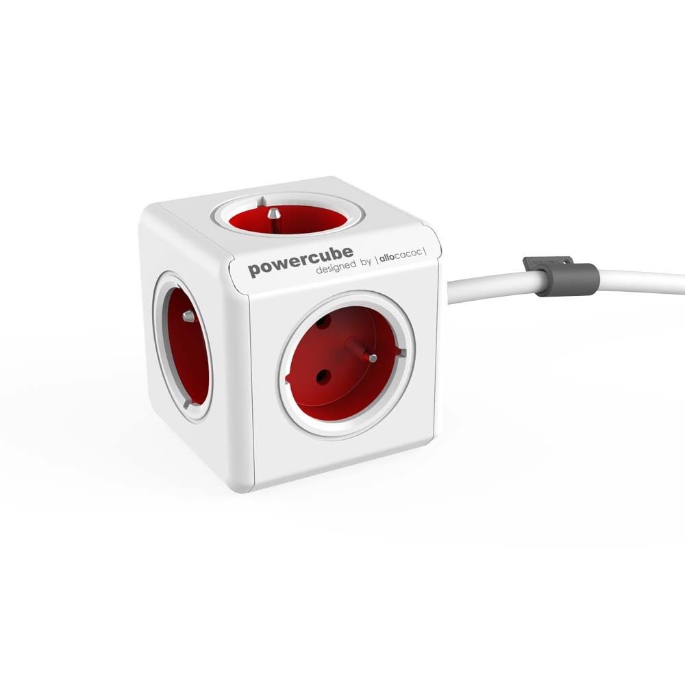 PowerCube Extended, RED, 1.5mtr cable, TYPE E/F BE-FR