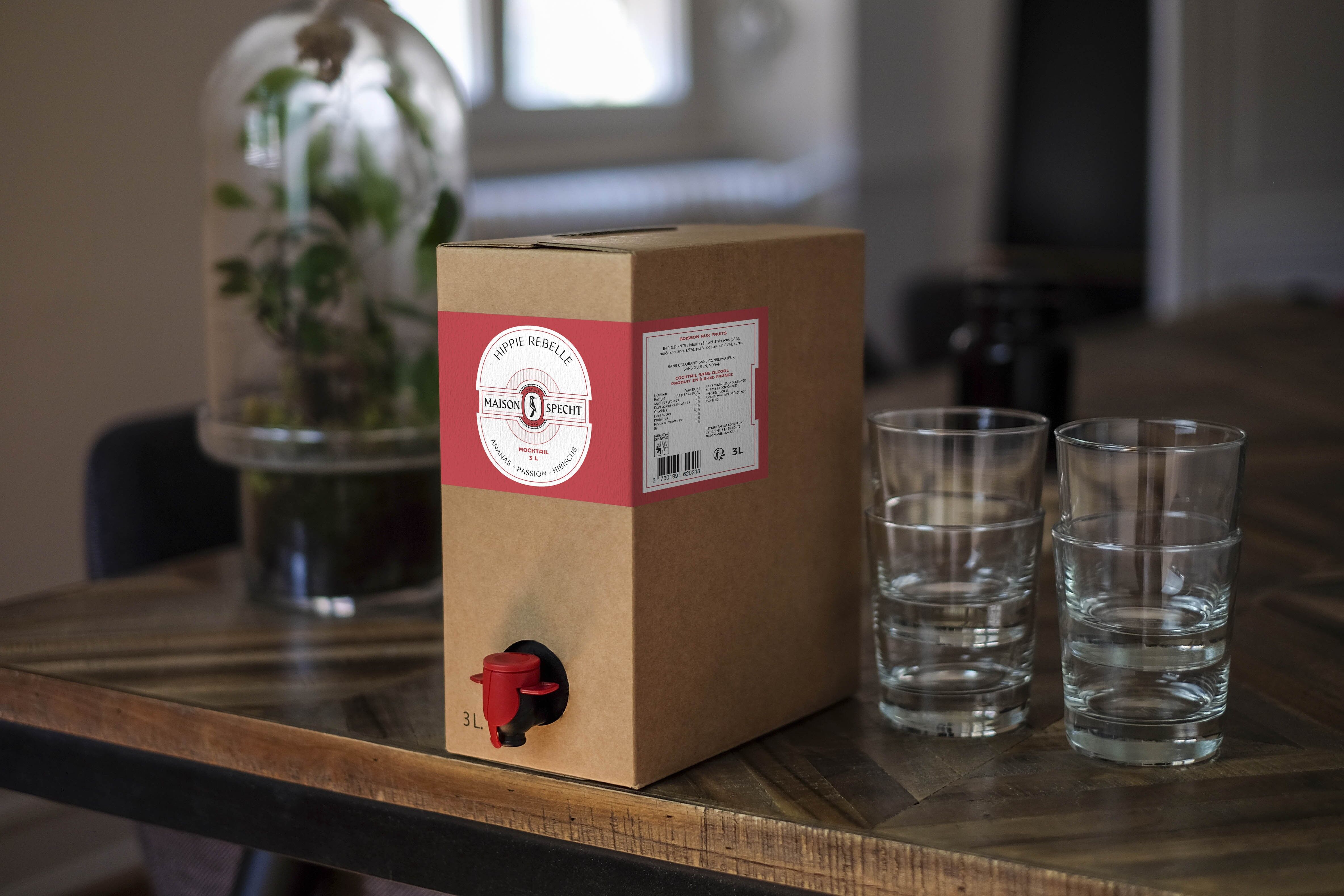 Mocktail Hippie Rebelle – Pineapple Passion Hibiscus – 3 l Bag-in-Box-Format