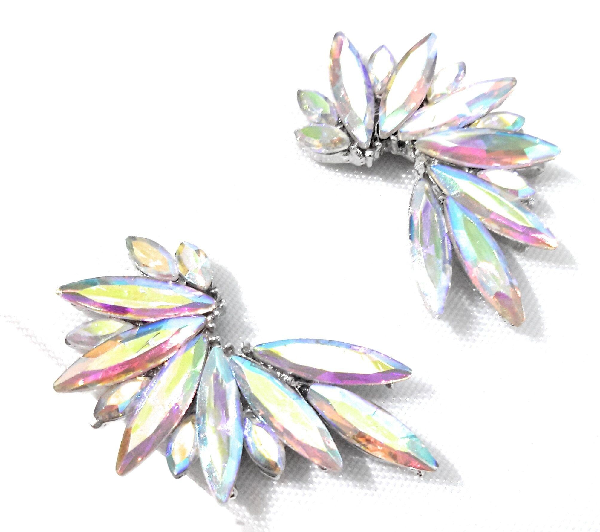 Orecchini Cristalli Brillanti Arcobaleno, Argento