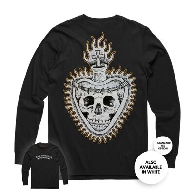 Sacred Heart' Long Sleeve Tee - Black