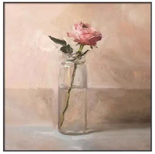 Oil painting "ROSE" on canvas. Dimension: 50x50cm SD-504
