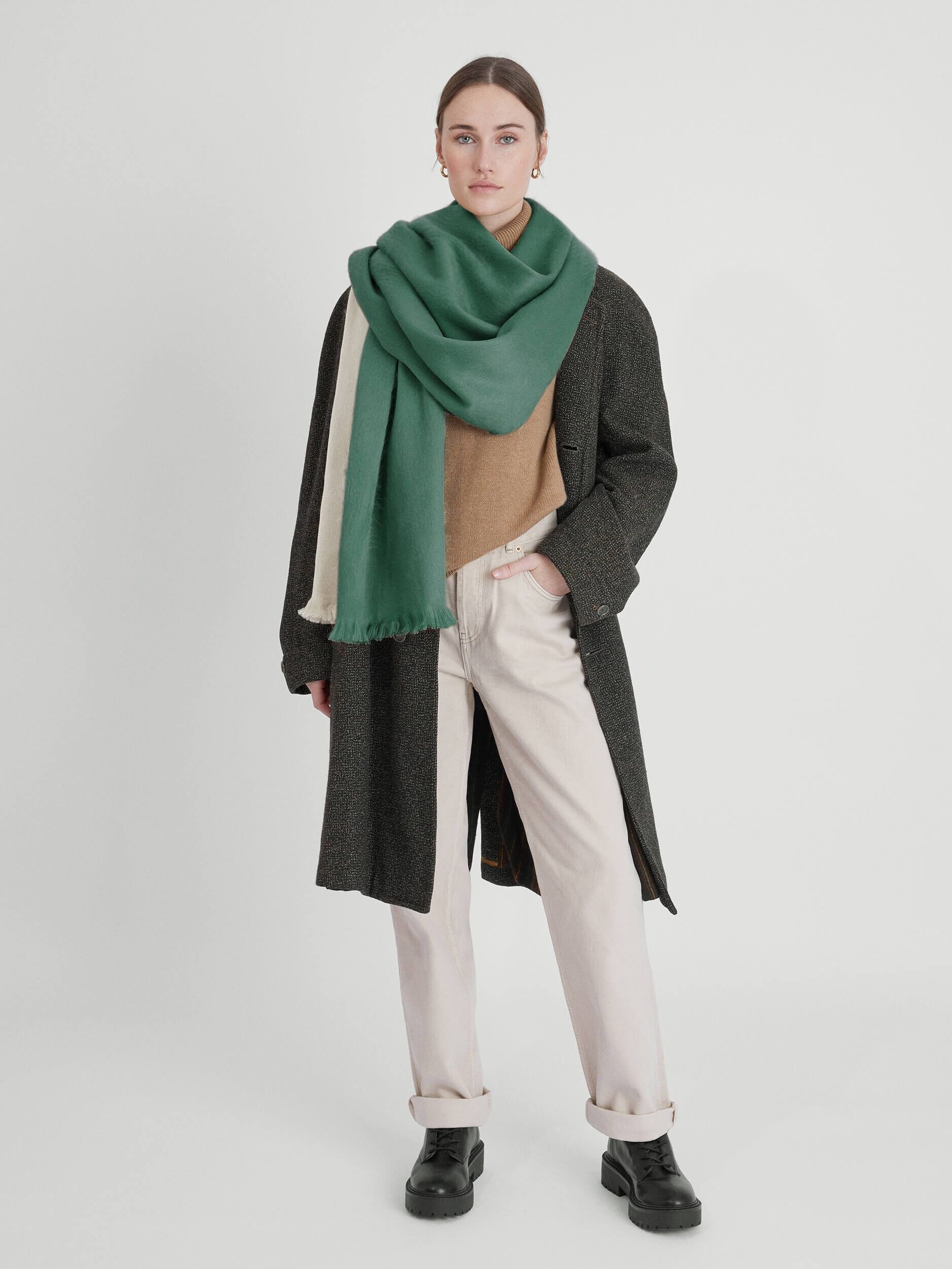 Double Scarf Mint Green / Natural