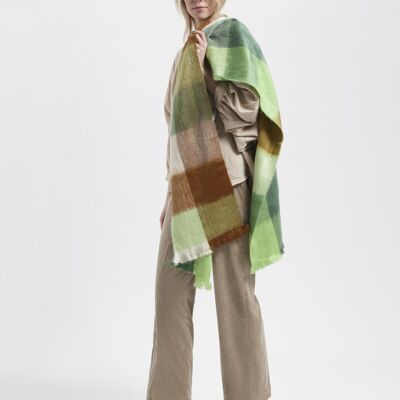 Bufanda Blocked Camel, Esmeralda y Verde Caliza